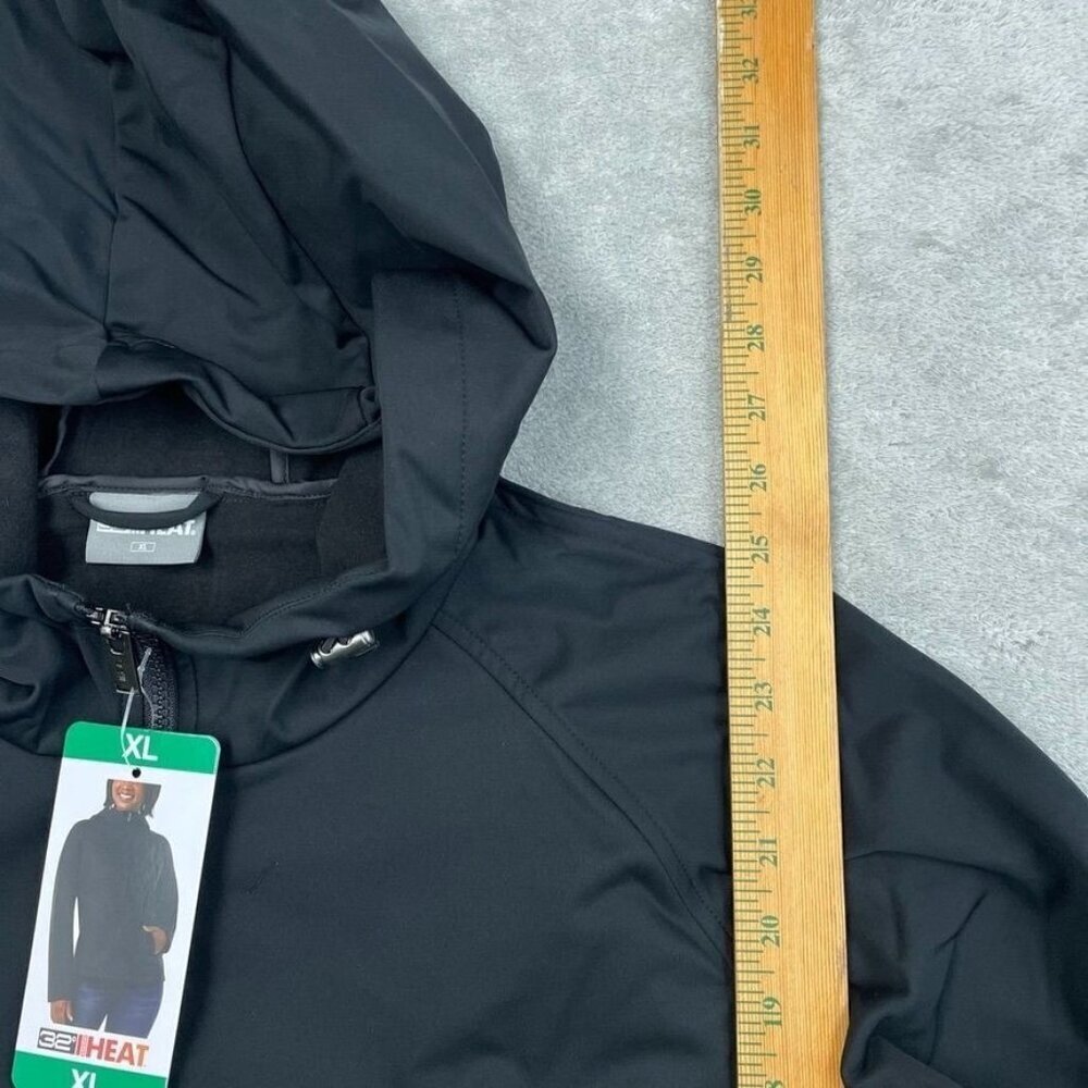 32 Degrees Heat Womens Black Full-Zip Hooded Softshell Jacket XL a1680 - Picture 6 of 8